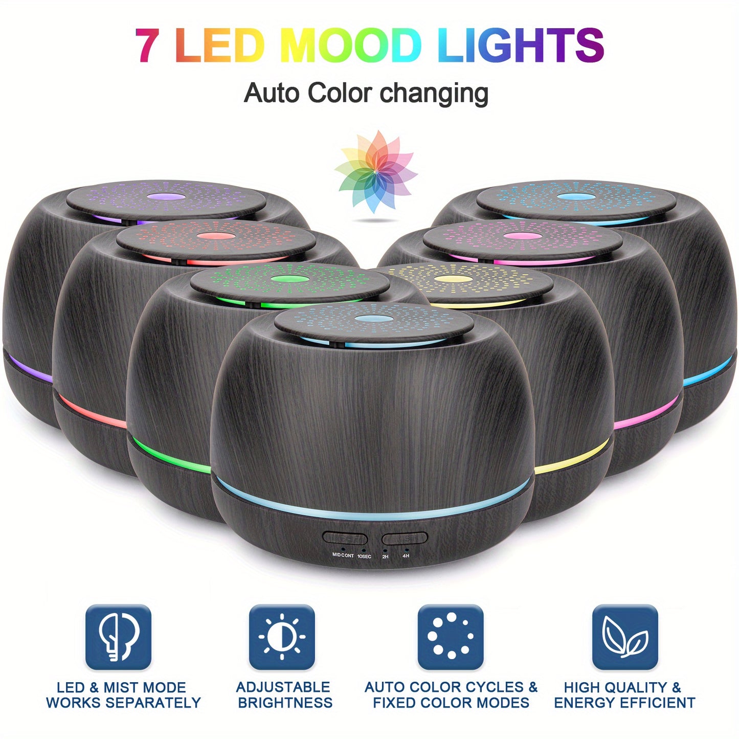 Diffuseur Huiles Essentielles 300ml - LED Télécommande