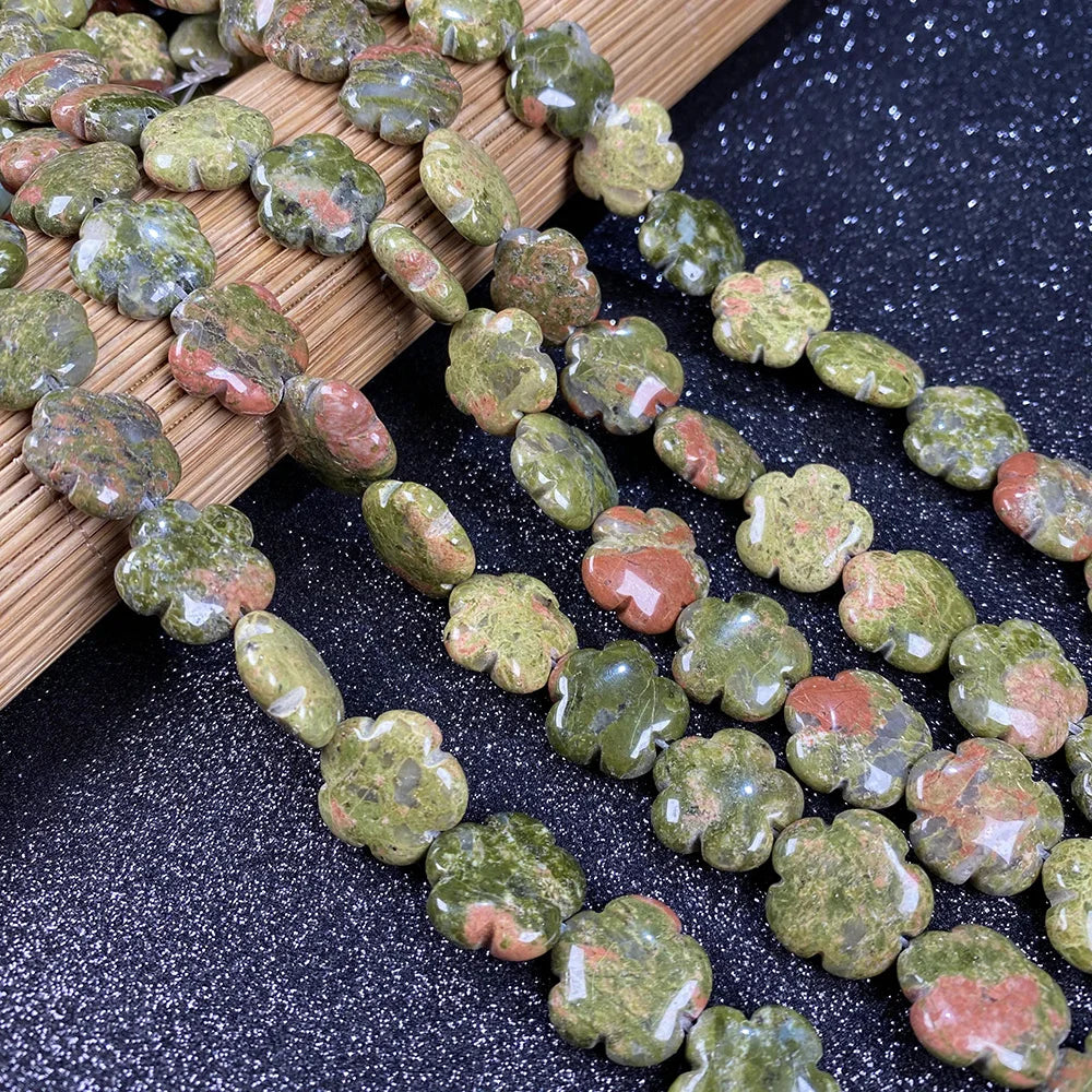 Perles Fleur Pierre Naturelle 16mm - Création Bijoux DIY