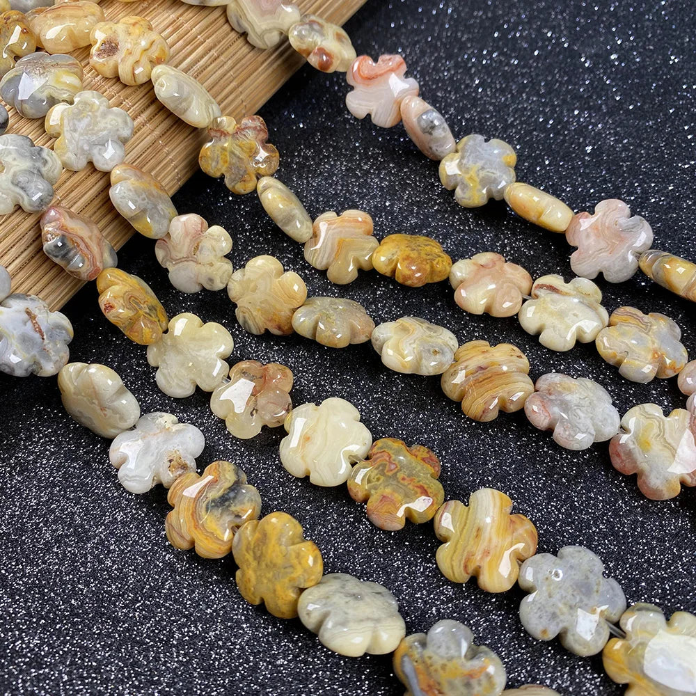 Perles Fleur Pierre Naturelle 16mm - Création Bijoux DIY