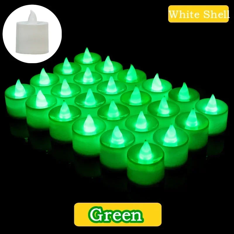 Bougies LED Colorées à Pile - Photophore Sans Flamme Set 24/50