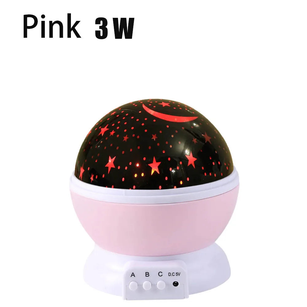 Projecteur Étoiles Enfants - Veilleuse Rotative Lune