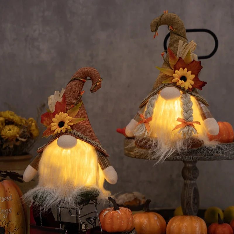 Gnome Automne Tissu - Porte-Bonheur Décoratif Festif