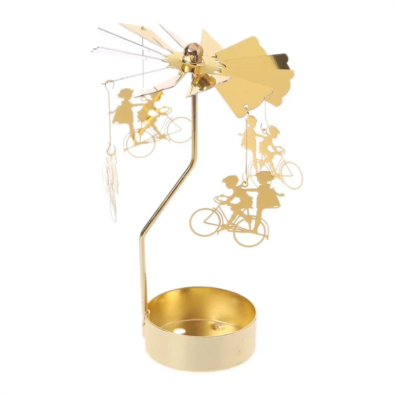 Bougeoir Rotatif Métal Chaud - Porte-Bougie Noël Mariage
