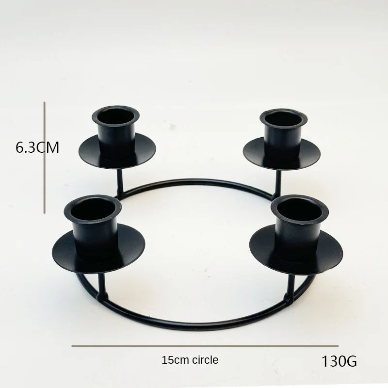 Couronne Bougeoir Noël 2 Styles - Fer Forgé & Plantes Artificielles
