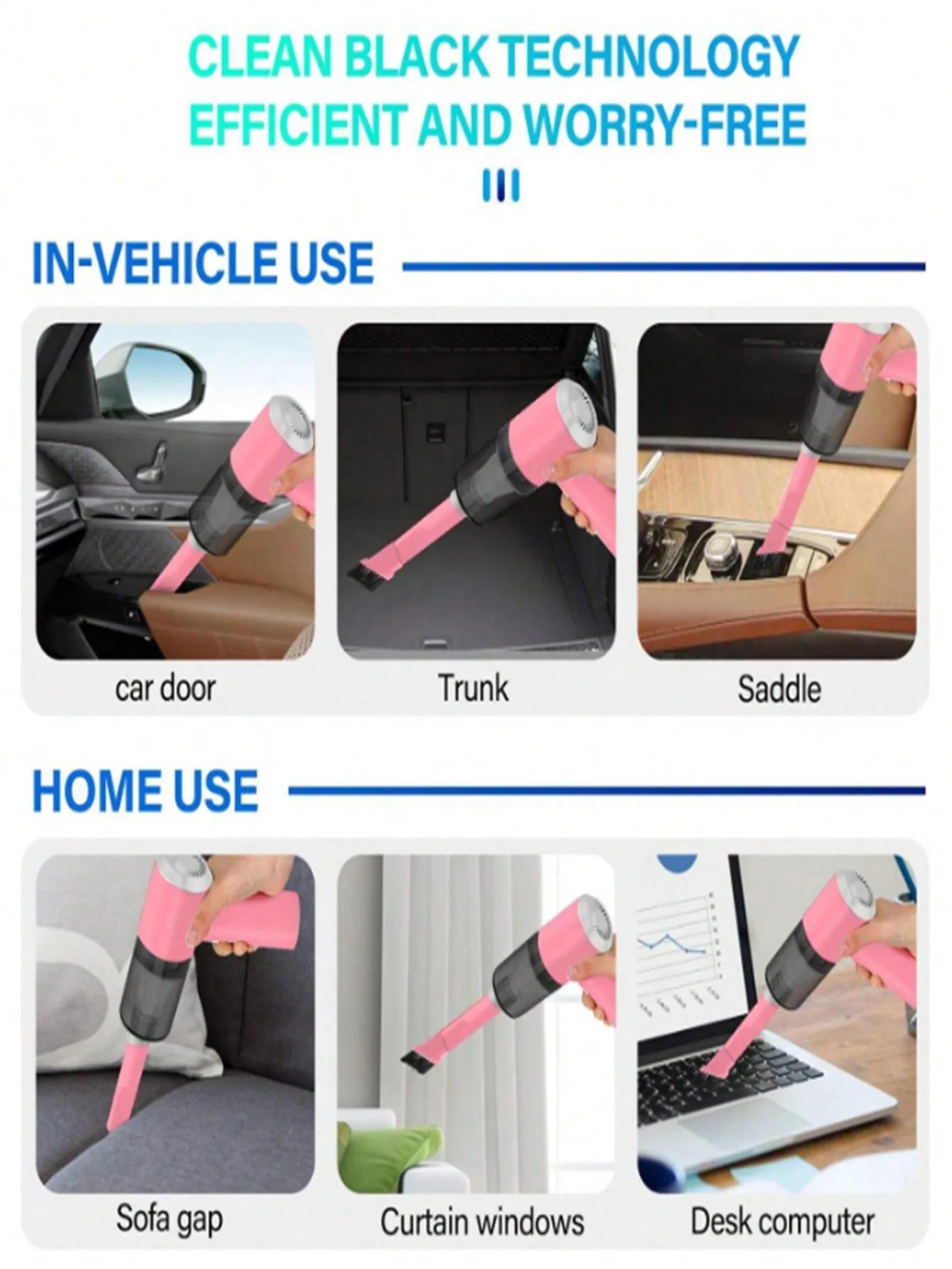 Aspirateur Soufflant 3-en-1 USB - Voiture & Ménage