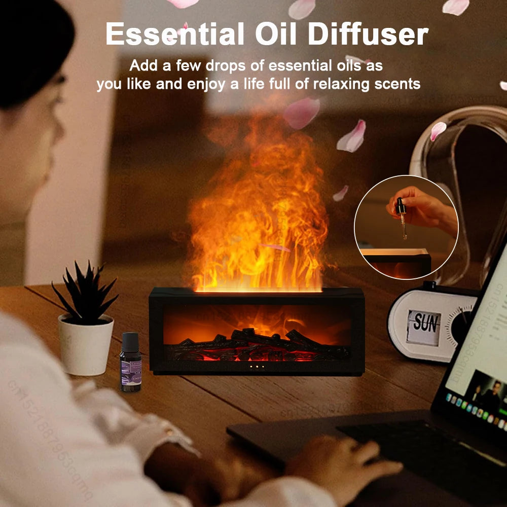 Humidificateur Flamme LED - Télécommande Arôme