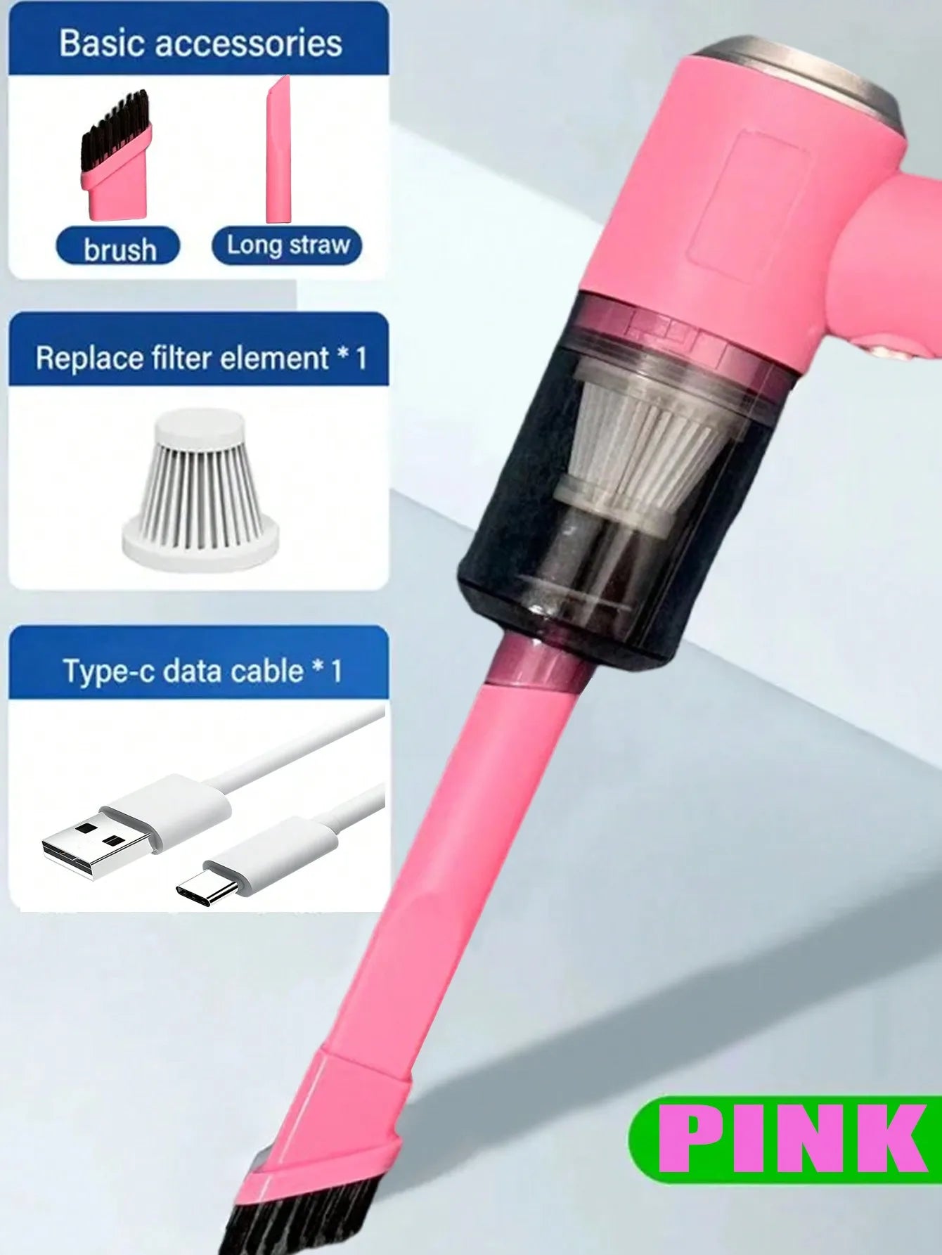 Aspirateur Soufflant 3-en-1 USB - Voiture & Ménage