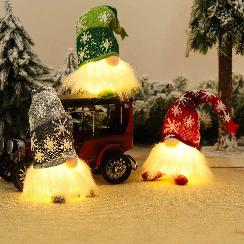 Gnome Lumineux LED Sécurisé Enfant - Ornement Noël Sans Visage