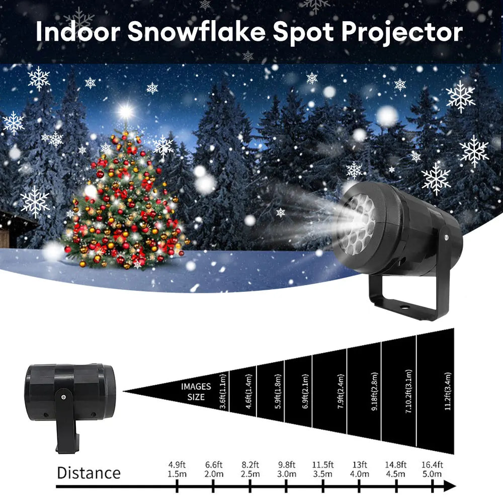 Projecteur Flocons Neige LED - Décoration Noël Extérieur