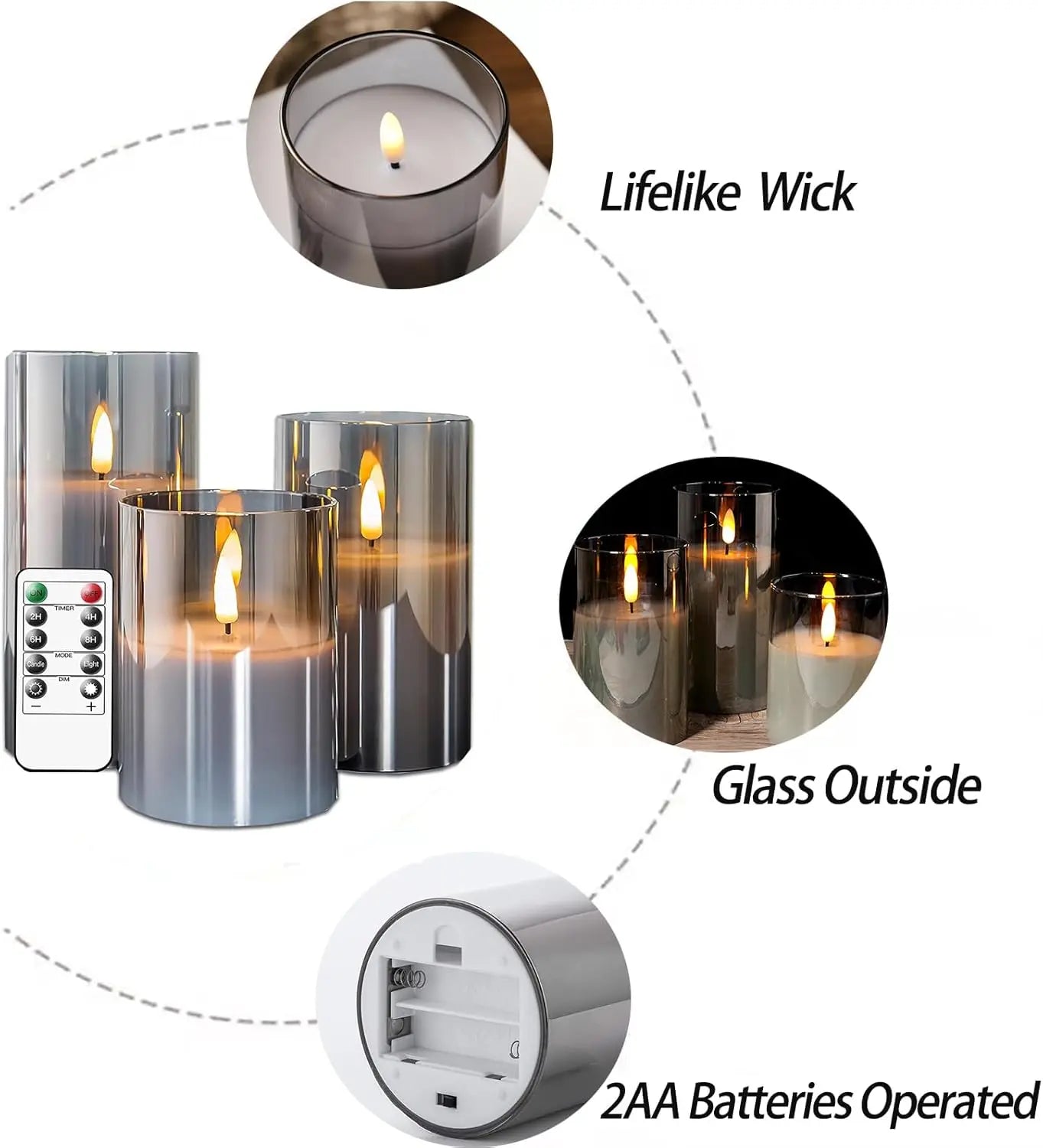 Bougies LED Télécommandées - Set Déco Mariage & Noël