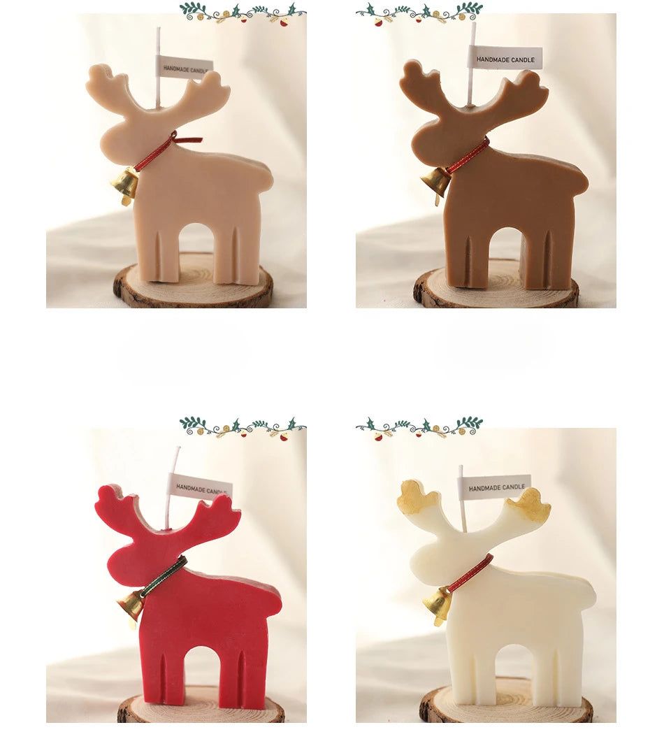 Bougie Cerf Noël Parfumée - Décoration Festive Aromathérapie