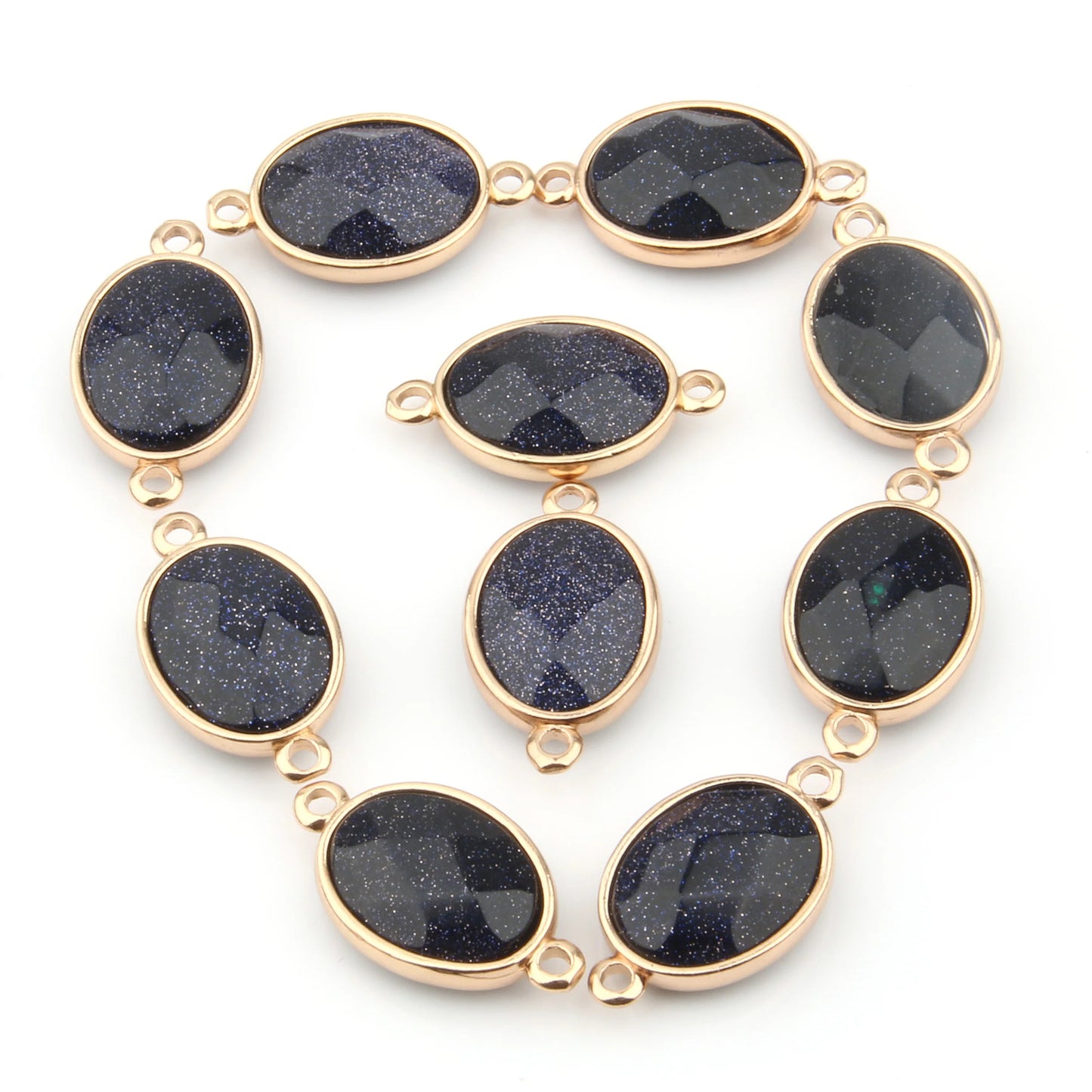 Breloque Ovale Pierre Naturelle 25x14mm - Connecteur DIY Bijoux