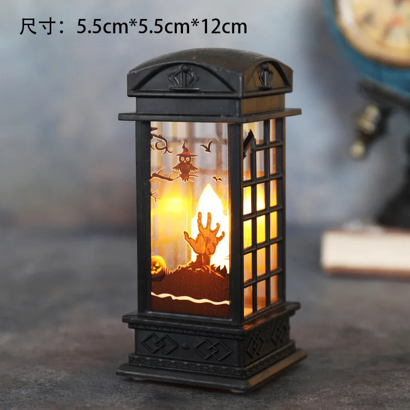 Lampe LED Halloween Sécurisée - Château Citrouille Décoratif