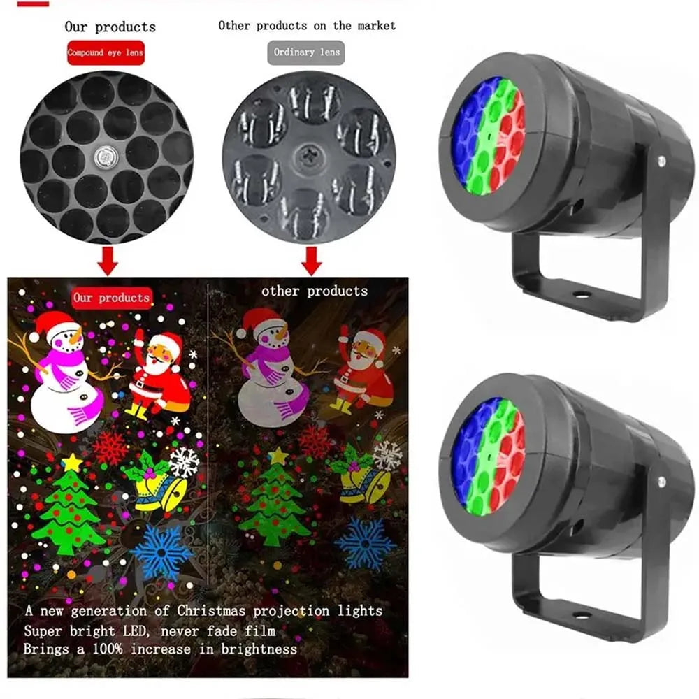 Projecteur LED Noël 16 Motifs - Lampe Projection Fête