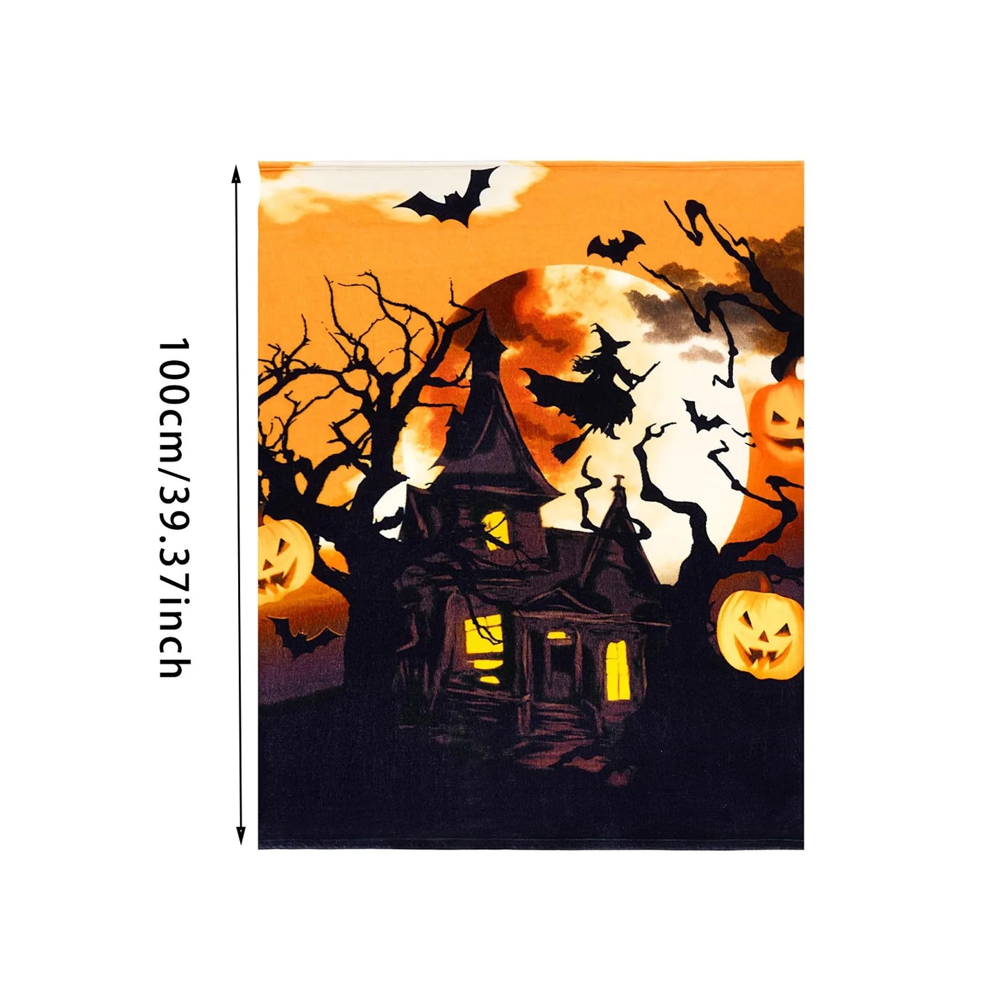 Couverture Halloween Flanelle Douce - Cocon Magique Automne 0.28kg