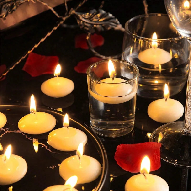Bougies Flottantes Non Parfumées - Set Romantique 6/10/16 Pièces