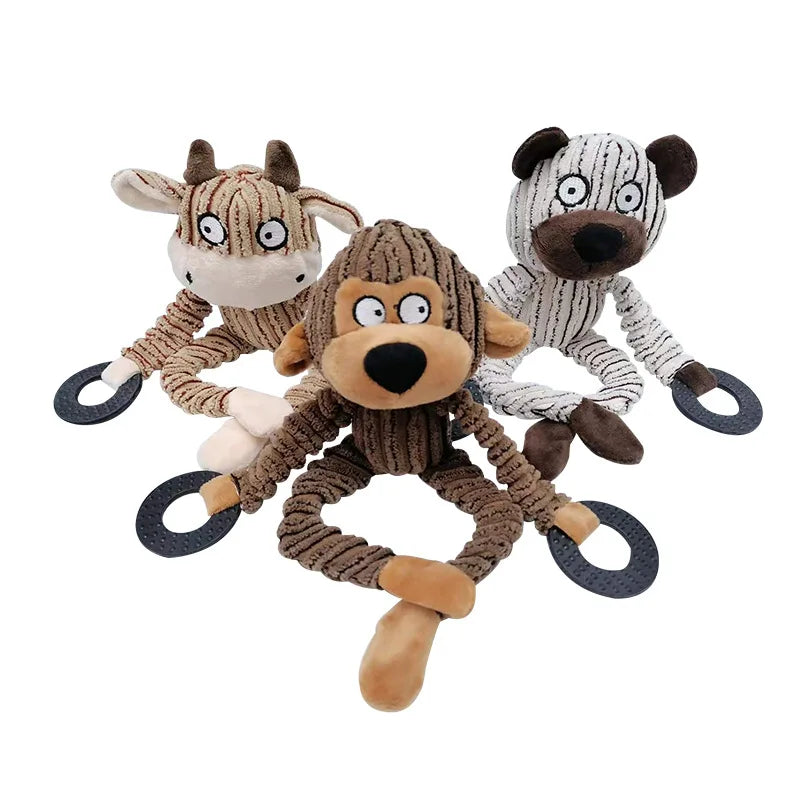 Jouet Peluche Chien Grinçant - Résistant Mâcheurs