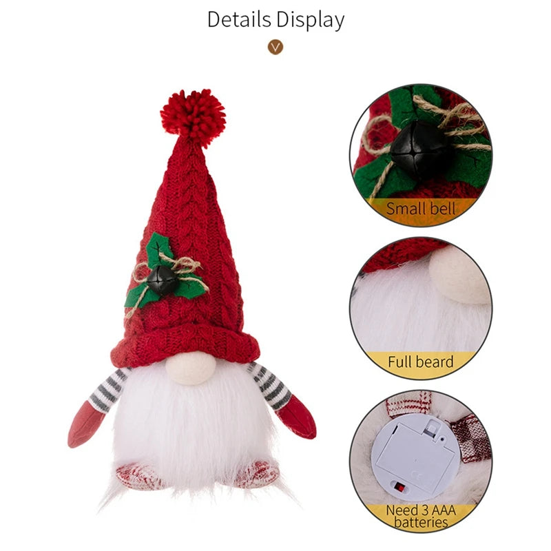 Gnome Elfe LED Sécurisé Enfant - Peluche Lumineuse Noël 2024