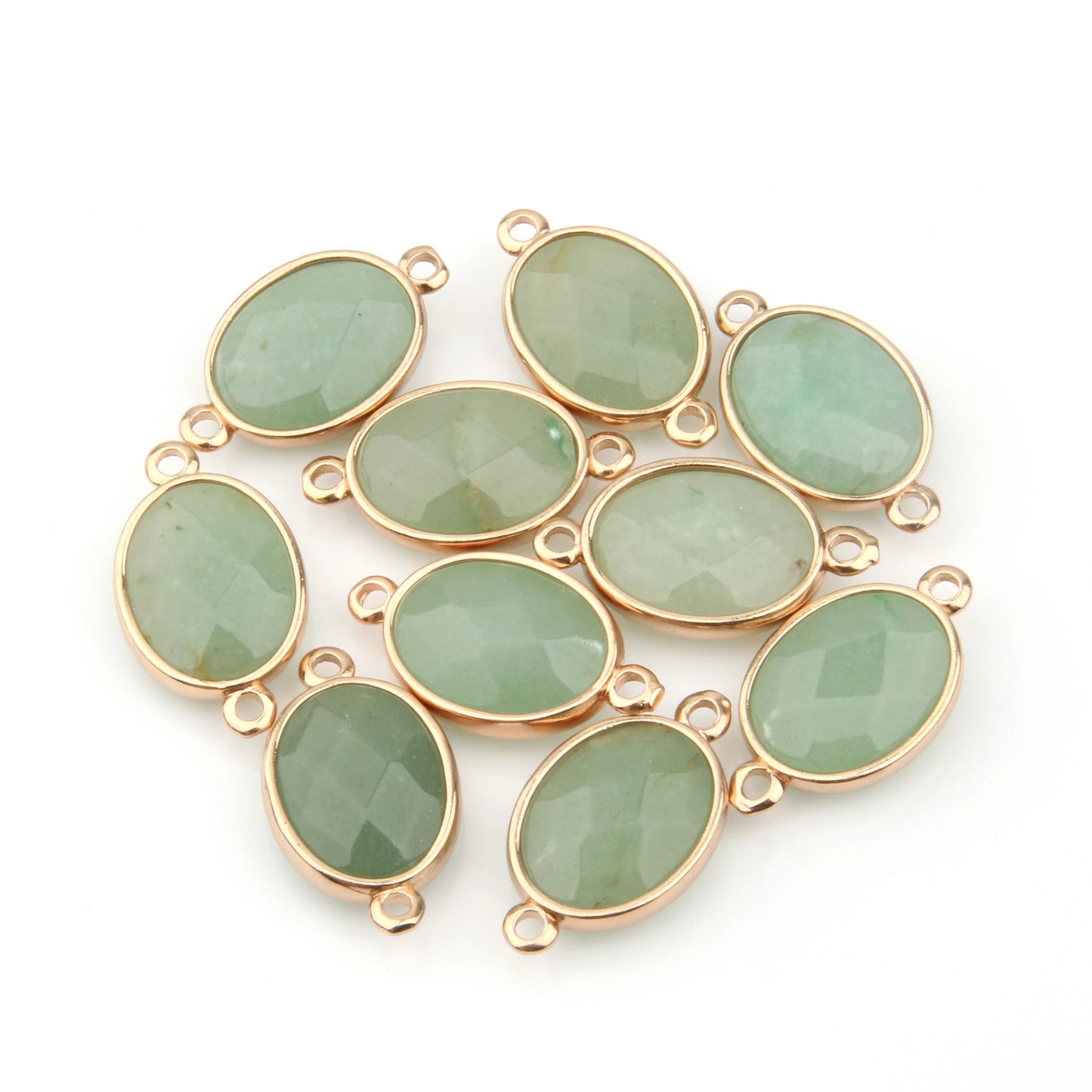 Breloque Ovale Pierre Naturelle 25x14mm - Connecteur DIY Bijoux