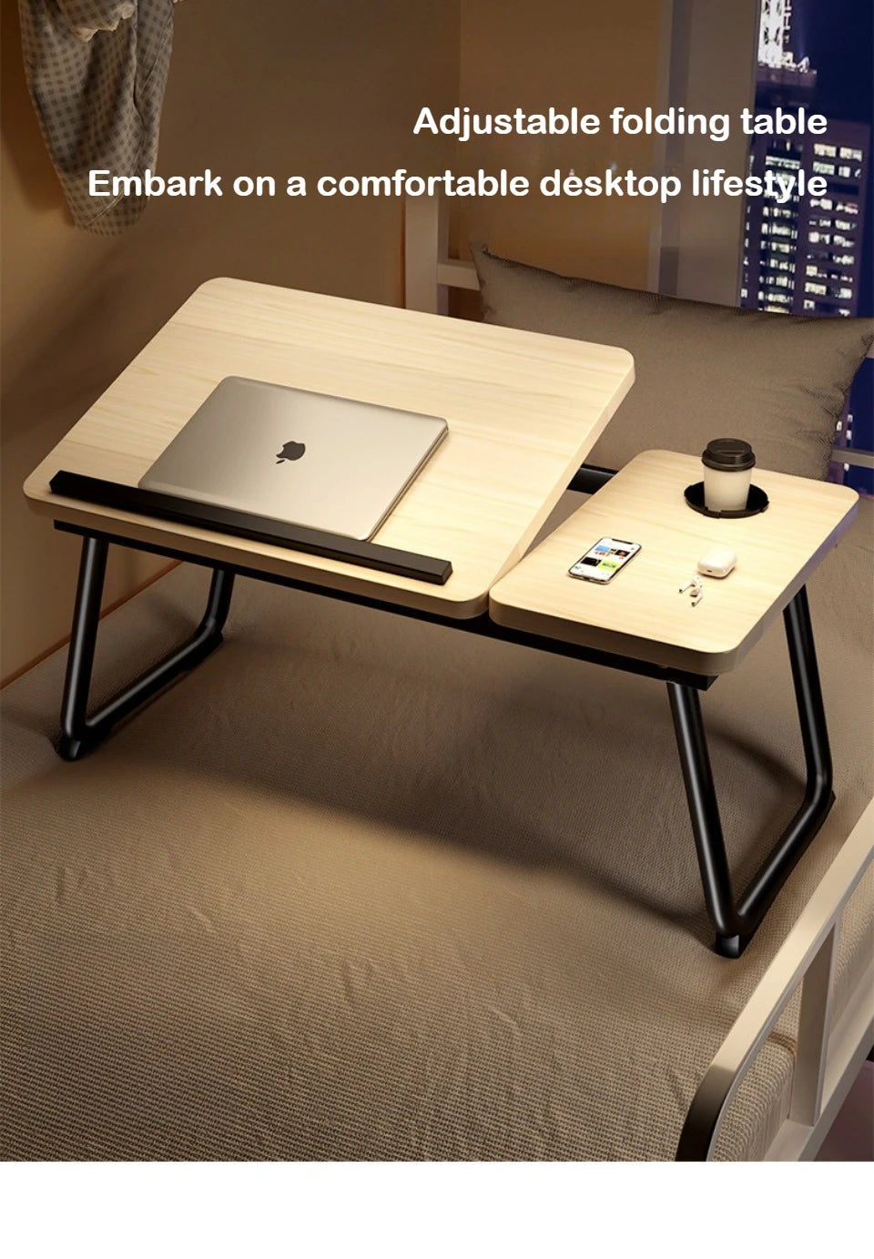 Table Élévatrice Ordinateur Pliante - Bureau Réglable Portable & Ergonomique