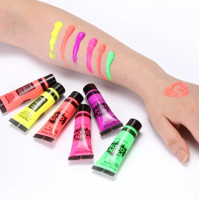 Peinture UV Body Art Enfants x5 - Maquillage Fluorescent Sécurisé