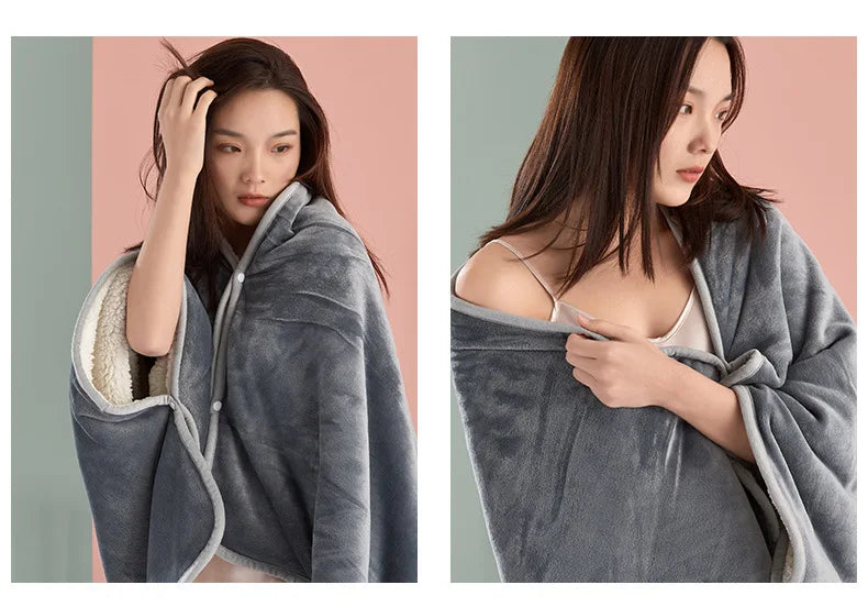 Couverture Sherpa Double Couche - Plaid Étudiant Doux