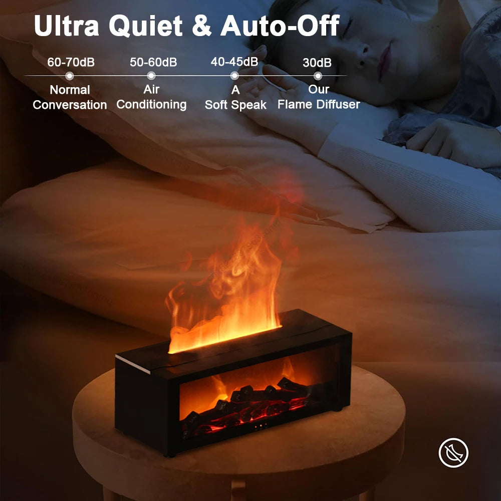 Humidificateur Flamme LED - Télécommande Arôme