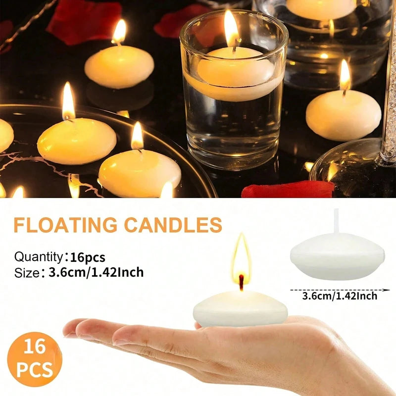 Bougies Flottantes Non Parfumées - Set Romantique 6/10/16 Pièces