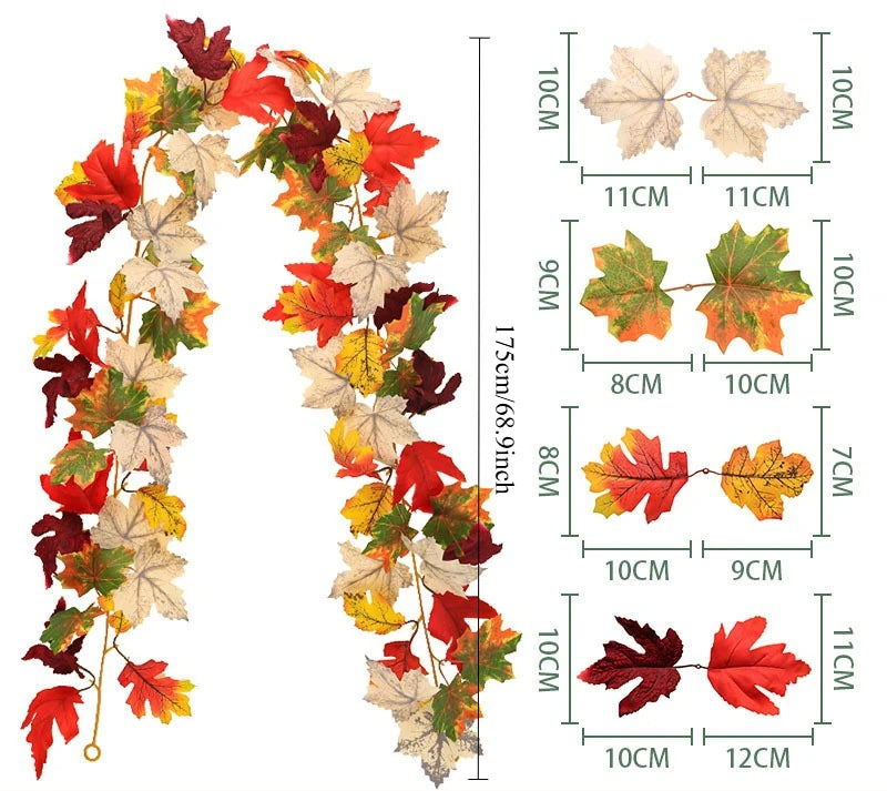 Feuilles Érable Artificielles - Décoration Murale Automne Halloween