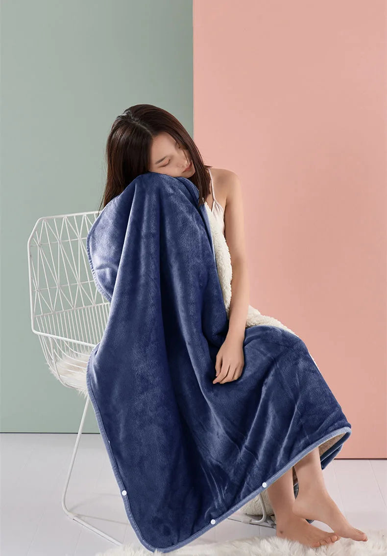 Couverture Sherpa Double Couche - Plaid Étudiant Doux