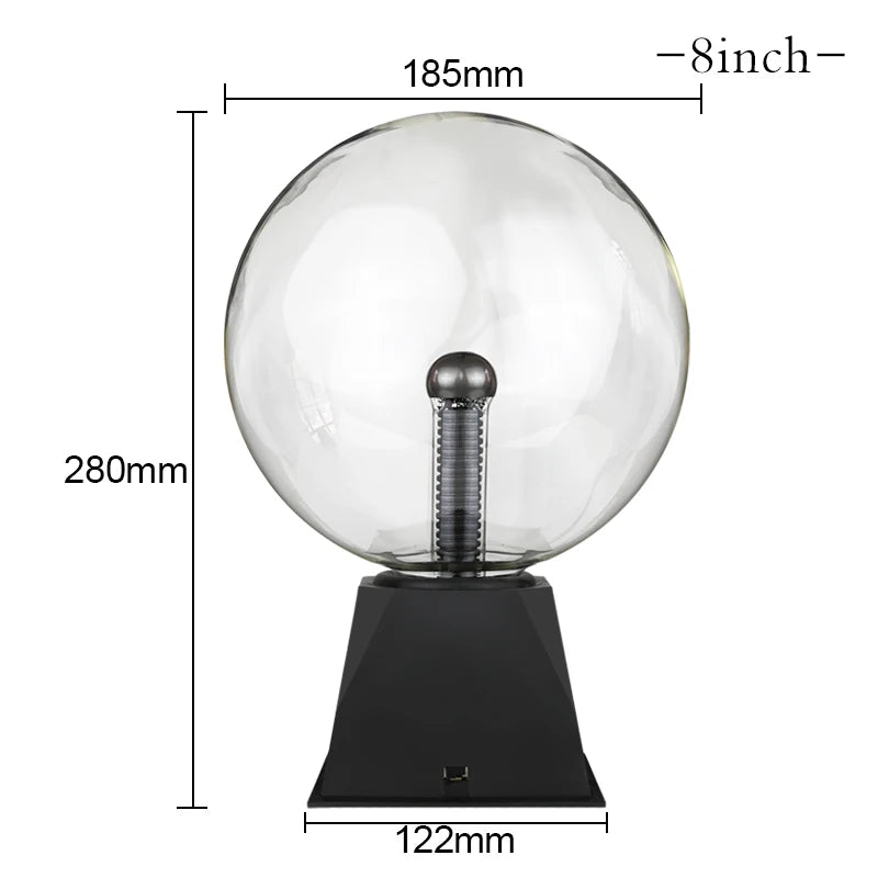 Boule de Plasma Cristal Magique LED - Veilleuse Enfant 3-8 Pouces