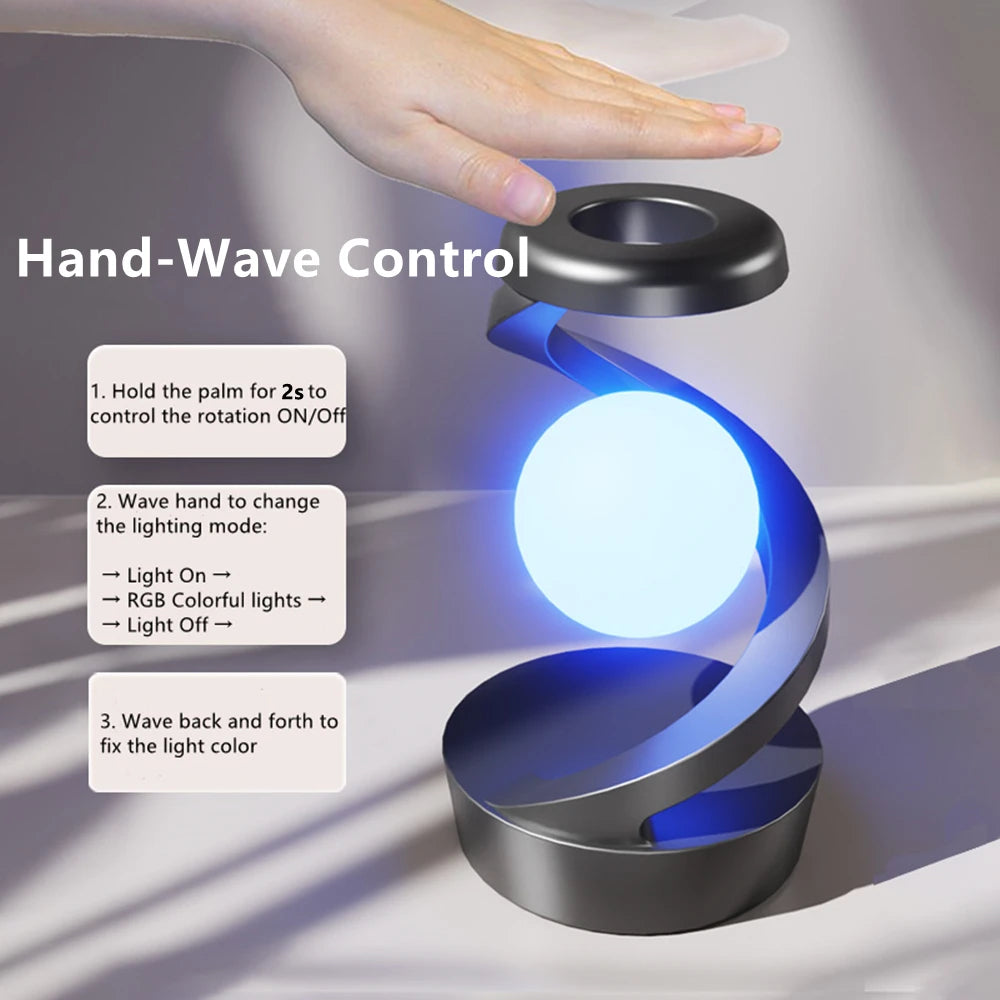 Lampe Flottante LED + Chargeur Sans Fil 15W - RGB Rotative