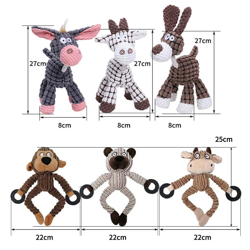 Jouet Peluche Chien Grinçant - Résistant Mâcheurs