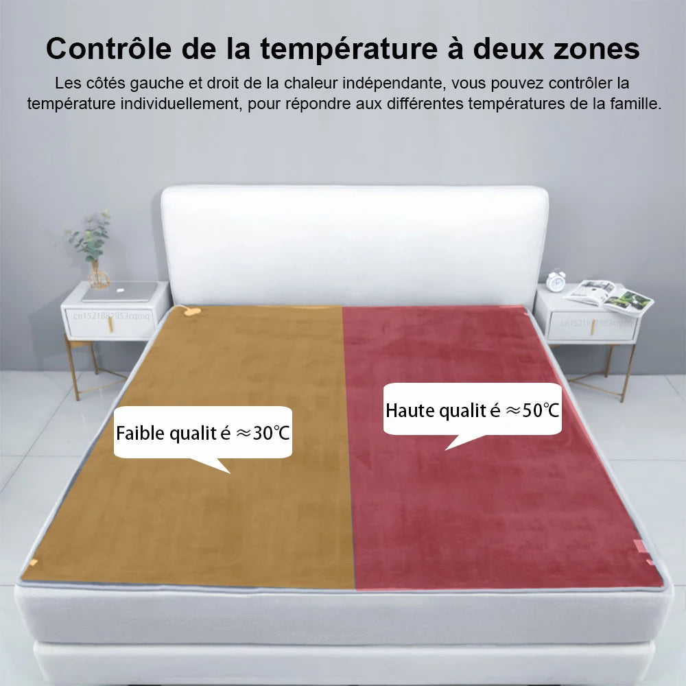 Couverture Chauffante Thermostat Automatique - Matelas Chauffant Double