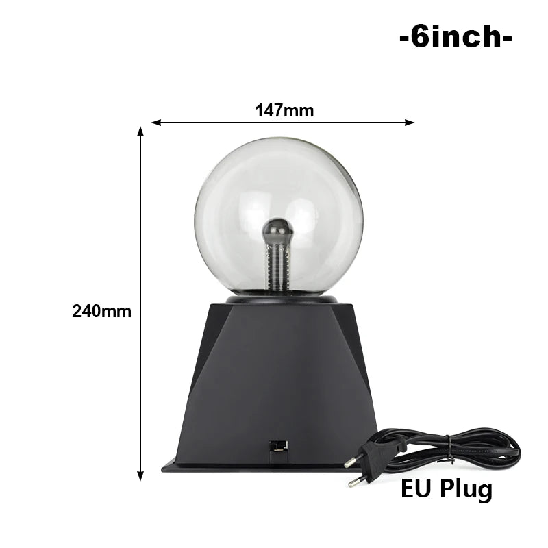Boule de Plasma Cristal Magique LED - Veilleuse Enfant 3-8 Pouces