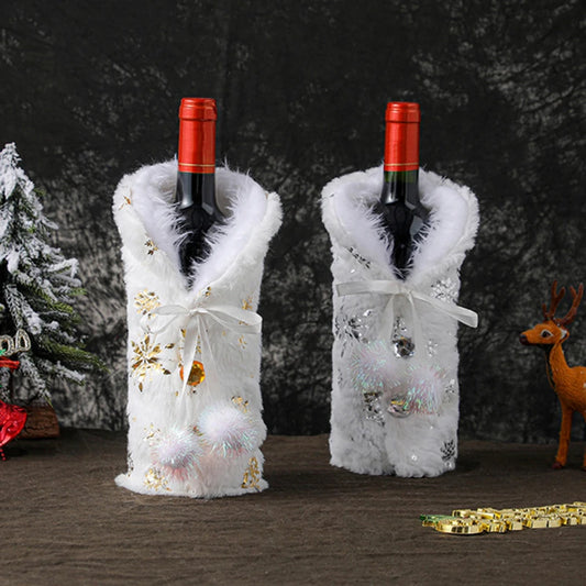Sac Couverture Bouteille Vin Noël – Père Noël Magique – Décoration Festive Réutilisable