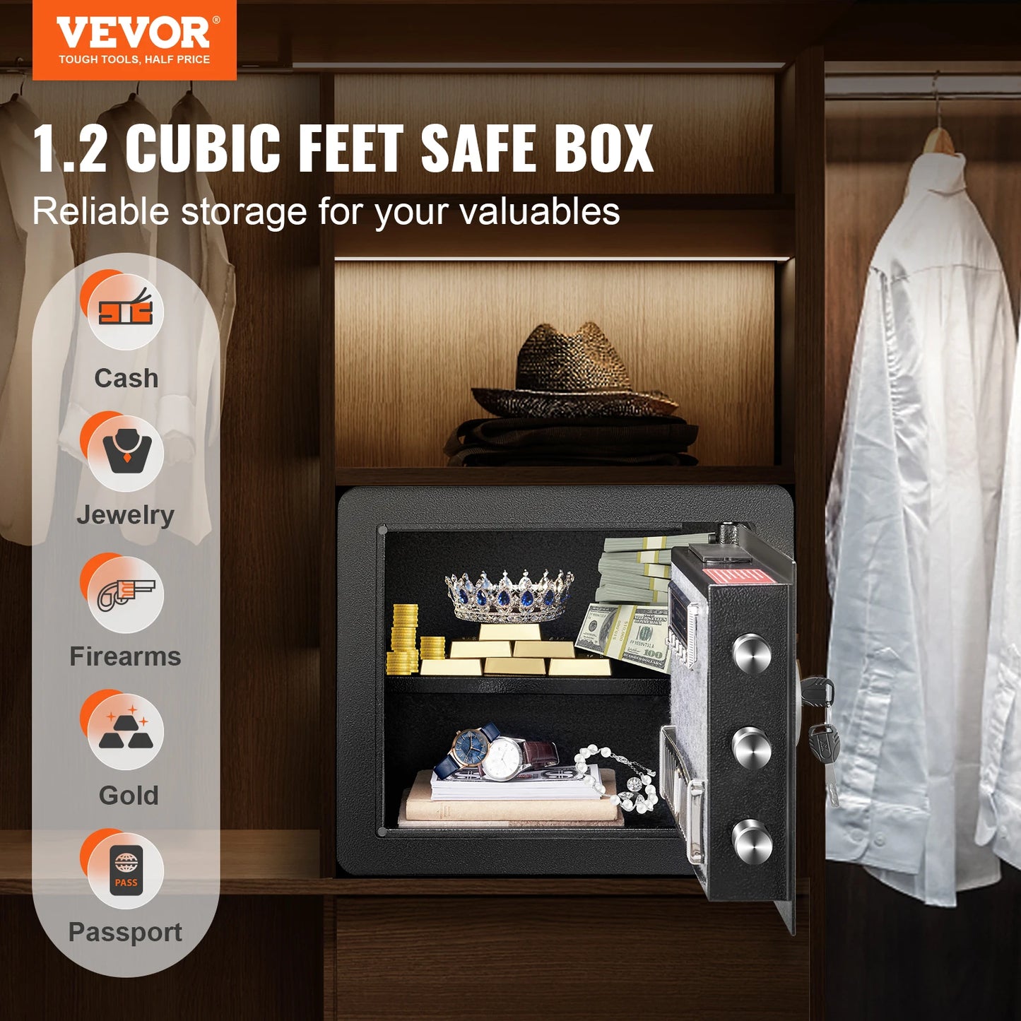 Coffre-Fort Électronique 1.2 Pieds Cubes - Code Numérique