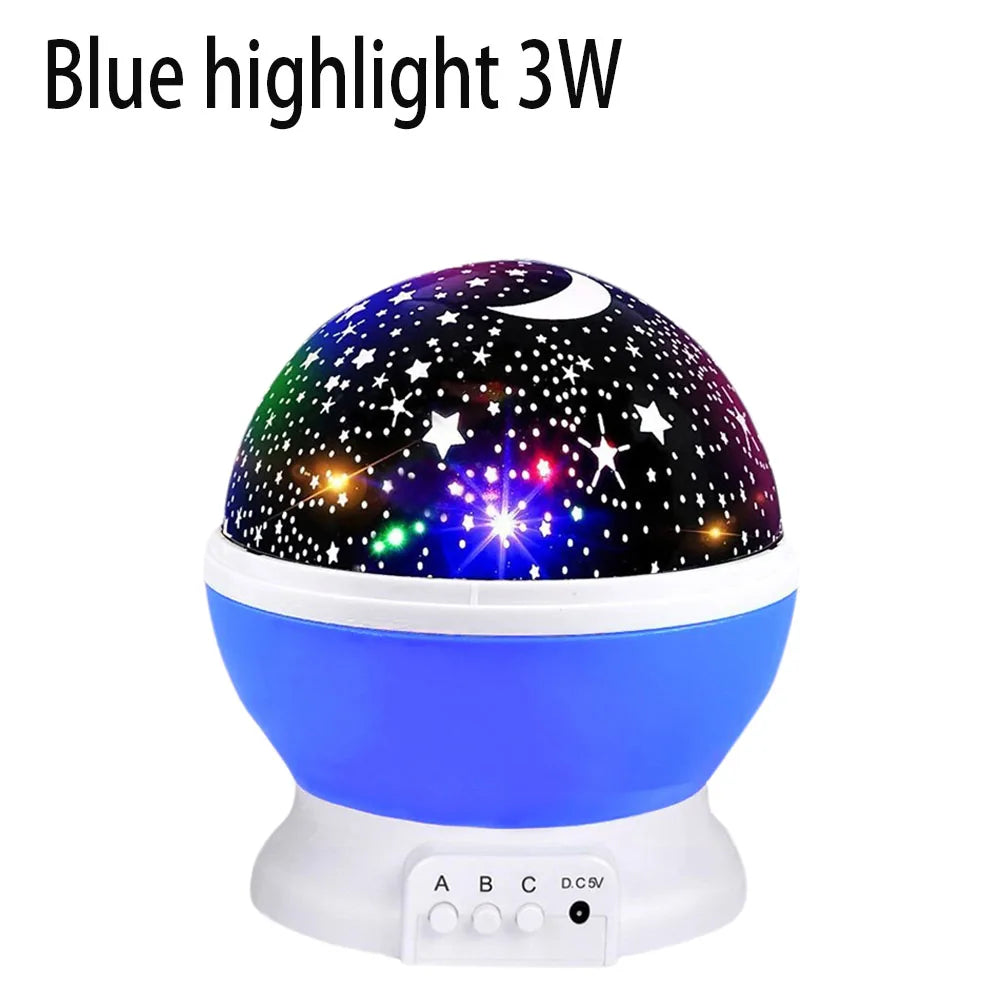 Projecteur Étoiles Enfants - Veilleuse Rotative Lune