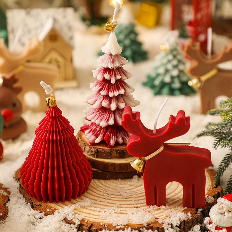 Bougie Cerf Noël Parfumée - Décoration Festive Aromathérapie