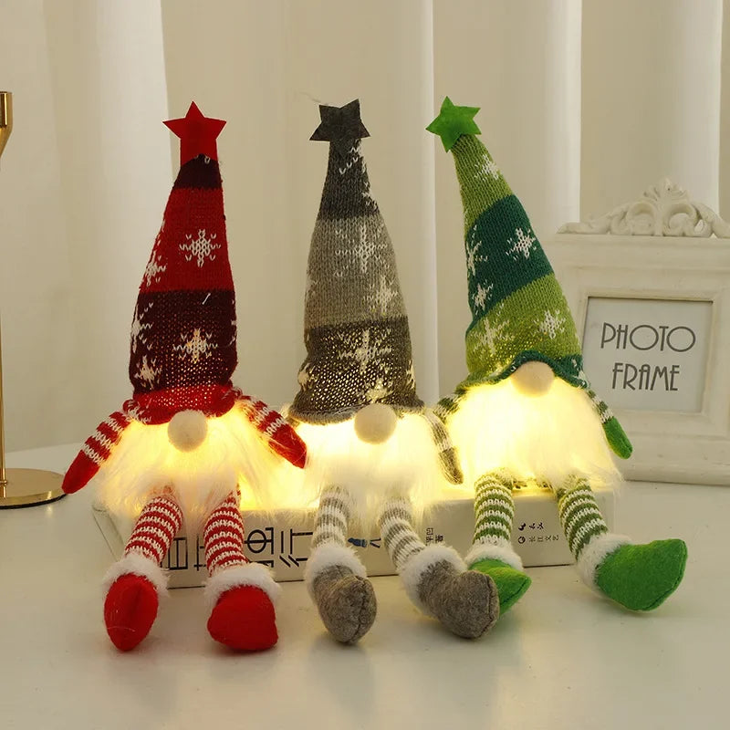 Gnome Lumineux LED Sécurisé Enfant - Ornement Noël Sans Visage