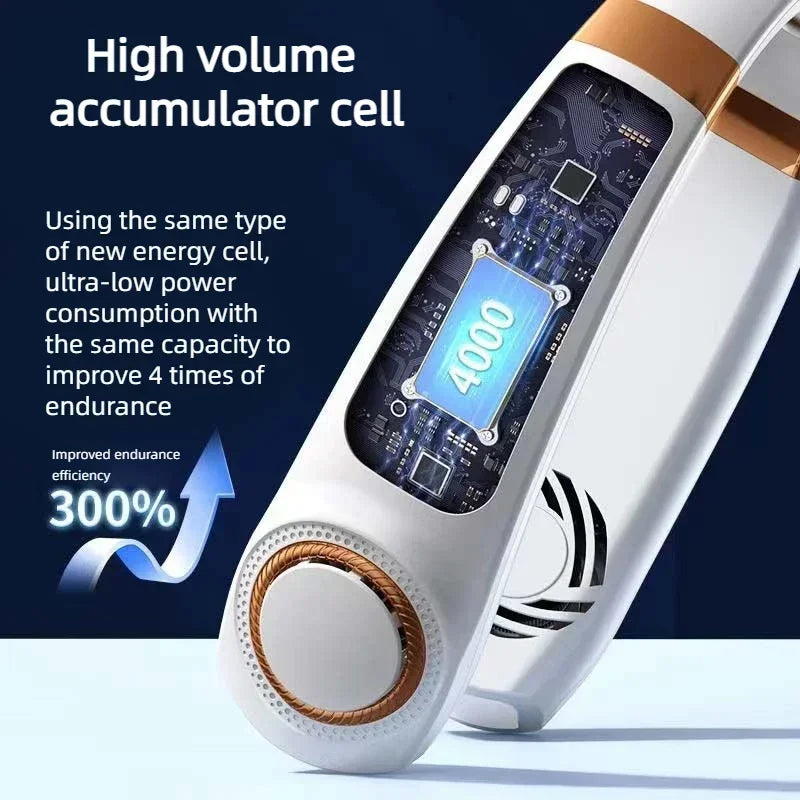 Ventilateur Cou Portable LED - Batterie 4000mAh USB
