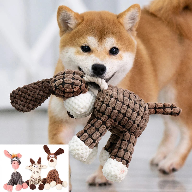 Jouet Peluche Chien Grinçant - Résistant Mâcheurs