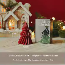 Bougie Parfumée Sapin de Noël – Cire Naturelle 105 g