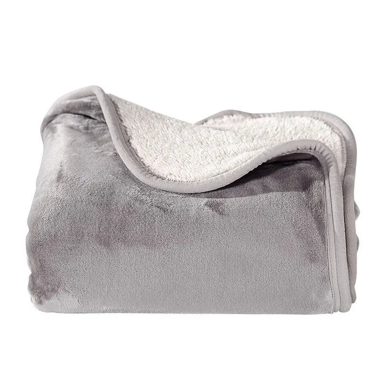Couverture Sherpa Double Couche - Plaid Étudiant Doux