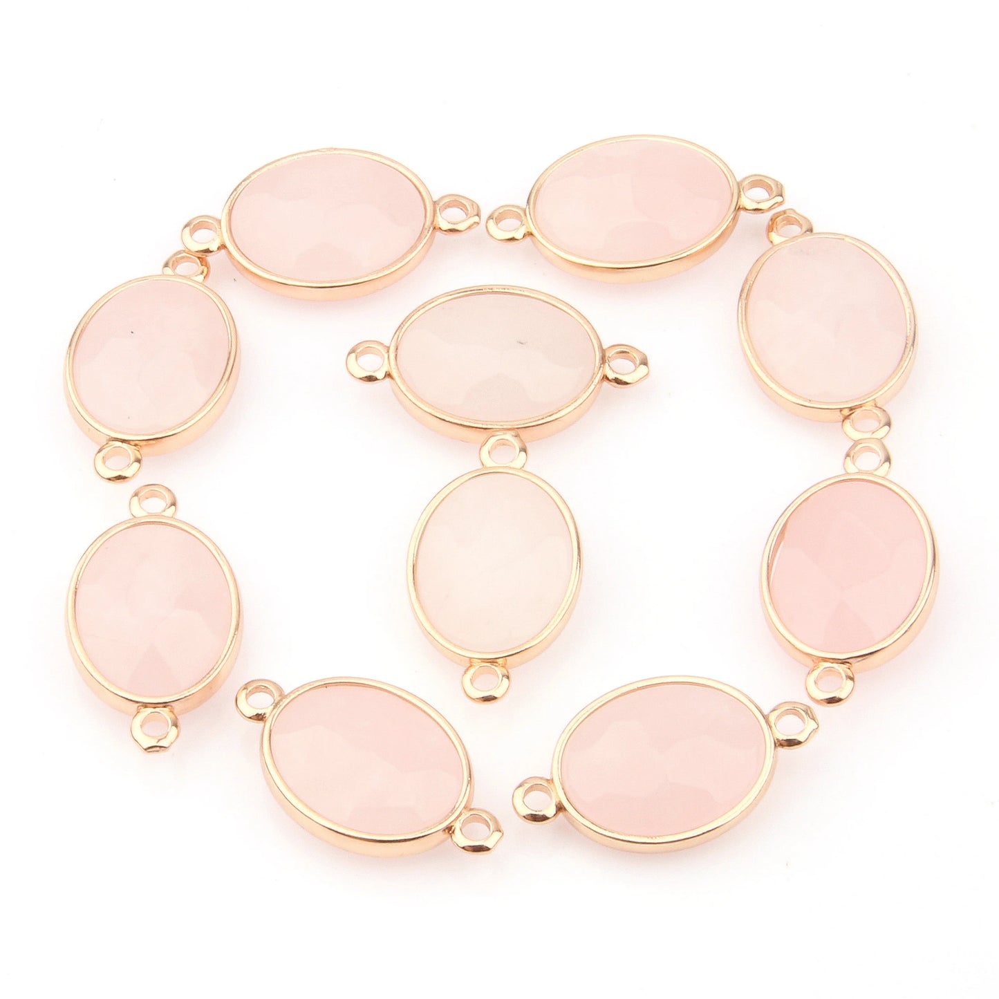 Breloque Ovale Pierre Naturelle 25x14mm - Connecteur DIY Bijoux