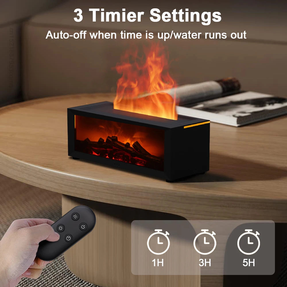 Humidificateur Flamme LED - Télécommande Arôme