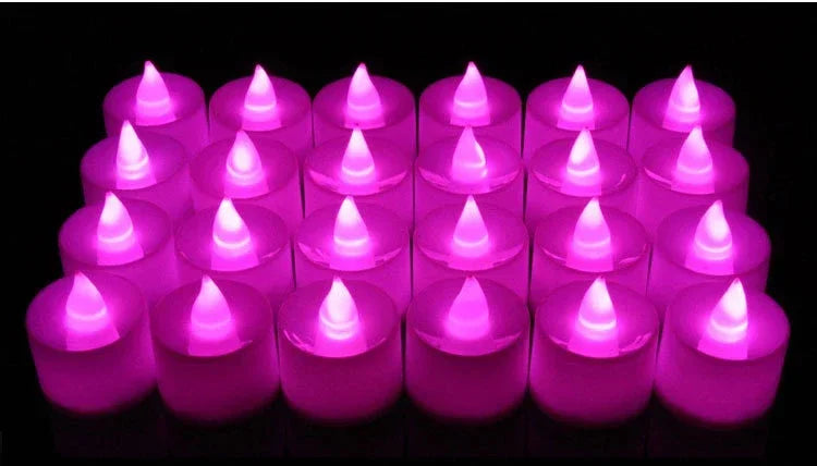 Bougies LED Colorées à Pile - Photophore Sans Flamme Set 24/50