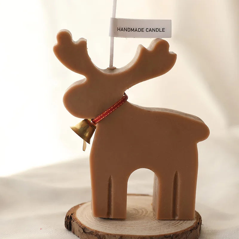 Bougie Cerf Noël Parfumée - Décoration Festive Aromathérapie