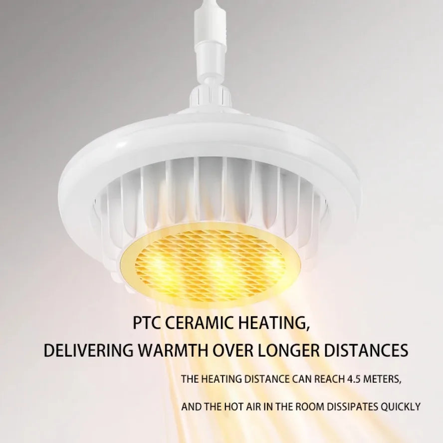 Lampe Chauffante Ventilateur 3-en-1 - Télécommande Incluse
