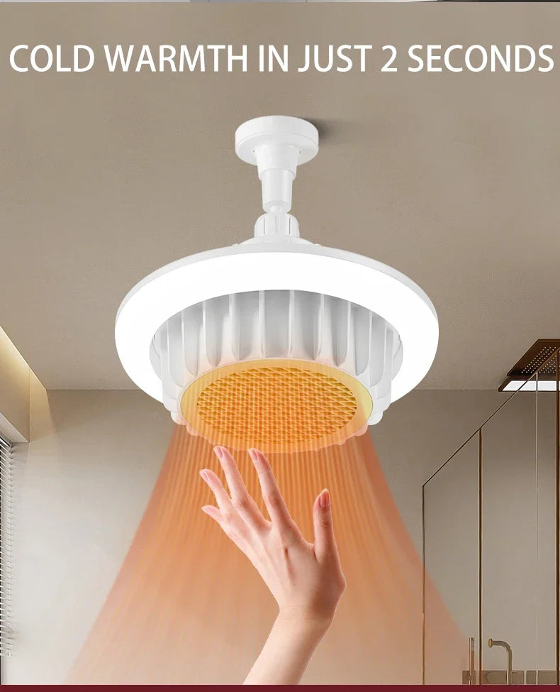 Lampe Chauffante Ventilateur 3-en-1 - Télécommande Incluse